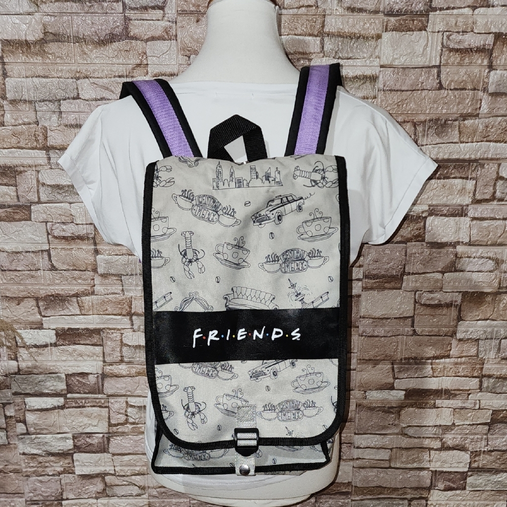 FRIENDS Gray and Black Backpack